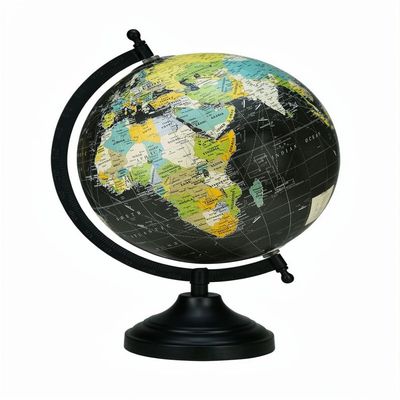 Samyuktha Educational/Antique Globe with Black Matt Arc and Base/World Globe/Home Decor/Office Decor/Gift Item / 8 inches (Black Yellow Ribbon)