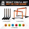 ACE HOCKEY - Shinny Hockey Set - Complete 4-Player Indoor/Outdoor Kit - Knee Hockey Goal Set (2) Goals, (2) Mini Sticks, and (6) Foam Balls - Mini Hockey Set view 2