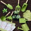 Kids Gardening Set 14Pcs Gardening Tools for Kids with Tote Bag,Watering Can, Shovel, Apron, Garden Book and More Educational STEM Learning Outdoor for Toddlers Boys Girls (Green-1) view 3