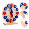 SKISUNO 1 Set Educational Wooden Clock for Time Cognition Learning Tool Simulated Clock Model for 1st for Classroom Use and Home Learning view 3