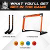 ACE HOCKEY - Shinny Hockey Set - Complete 2-Player Indoor/Outdoor Kit - Knee Hockey Goal Set (1) Goal, (2) Mini Sticks, and (4) Foam Balls - Mini Hockey Set view 2
