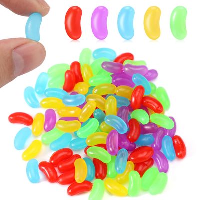 100pcs Easter Fake Jelly Beans, Colored Resin Jelly Beans for Crafts Miniature Fake Candy Decoration for Easter Egg Hunt Game Basket Filler DIY Craft