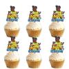 18pcs Green Glitter Happy Birthday Dessert Cupcake Topper Pick for Hip Hop Boy Theme Decor Supplies Men Happy Birthday Party Decorations view 1