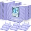 100 Pack Magnetic Card Holders for Trading Cards, 35pt Acrylic Baseball Card Holders Display Case Fit for Sports Cards, Standard Cards, Hard Plastic Card Protectors with 10 Card Stands view 1