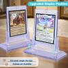 100 Pack Magnetic Card Holders for Trading Cards, 35pt Acrylic Baseball Card Holders Display Case Fit for Sports Cards, Standard Cards, Hard Plastic Card Protectors with 10 Card Stands view 3