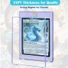 100 Pack Magnetic Card Holders for Trading Cards, 35pt Acrylic Baseball Card Holders Display Case Fit for Sports Cards, Standard Cards, Hard Plastic Card Protectors with 10 Card Stands view 4