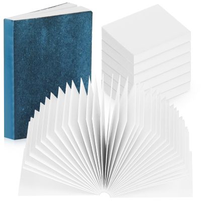 JECOMPRIS 50Pcs Miniature Blank Books 0.82X0.62X0.11In Mini Books for Crafts Dollhouse Accessories Mini Paper Ornaments Bulk Set
