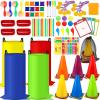 KUBUSFLY Potato Sack Race Bags, 116 Pcs Outdoor Carnival Games for Kids, Lawn Field Day Games Set with Bean Bags, Ring Toss, Cones, Bingo Cards, Carnival Yard for Family Adults Kids Birthday Party view 1