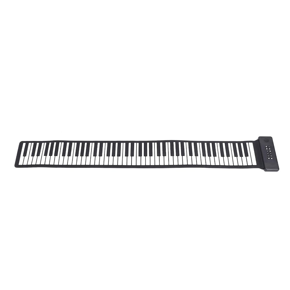 88 Keys Roll Up Keyboard Piano, Portable Foldable Silicone Piano Keyboard Built in Speaker, Educational Rechargeable Electronic Digital Music Keyboard for Students, Children
