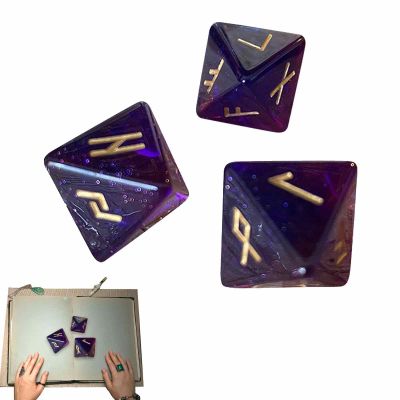 Dice Set, 3Pieces 8 Sided Resin Divination Polyhedral Dice, Mystic Astrology Learning Stones, Funny Constellation Tarot Dice Board Games, for Adults