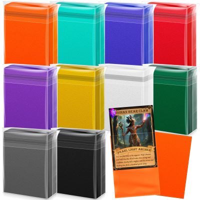 1000ct MTG Card Sleeves, 10 Colors Matte Trading Card Sleeves, Textured Back Deck Card Protectors Penny Card Sleeve for Baseball Football MTG TCG Sports Game Cards