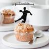 18pcs Black Glitter Silhouette Dessert Cupcake Topper Cheer to Handball Theme Decor Supplies Men Women Happy Birthday Party Decorations view 2