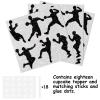 18pcs Black Glitter Silhouette Dessert Cupcake Topper Cheer to Handball Theme Decor Supplies Men Women Happy Birthday Party Decorations view 3