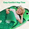 iPlay, iLearn Kid Sleeping Bag, Dinosaur Slumber Sack, Toddler Boy Nap Mat, 2 in 1 Green Dinos Cushion Blanket, Happy Travel Sleepover Daycare Preschool Birthday Gift for 3 4 5 6 Years Old Child view 2
