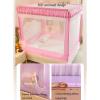 Fine Mosquito Net Canopy Bedroom Bed Curtains Frame Draperies for Single for Double Bed U-Shaped Three-Door Square Top Encrypted Net Yarn (Brown 180X220L) view 4