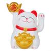 Lucky Fortune Cat, Lucky Cat Waving, Plastic Solar Automatic Waving Lucky Cat Car Ornament, Wealth And Good Luck Symbol(White) view 1