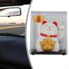 Lucky Fortune Cat, Lucky Cat Waving, Plastic Solar Automatic Waving Lucky Cat Car Ornament, Wealth And Good Luck Symbol(White) view 3