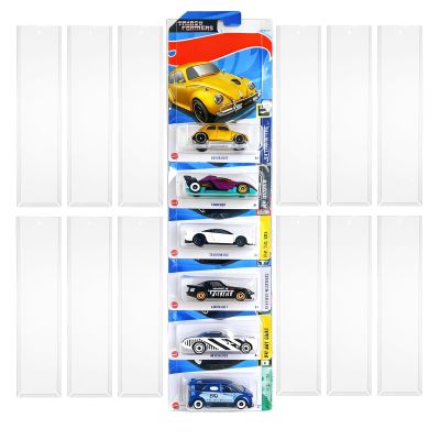 12 Pack Model Car Storage Display Case  Wall-Mounted Clear Organizer (4.4" W x 16.7" H) Compatible with Hot Packaged Wheels Diecast Blister Holds 108 Standard Packaged Diecast Cars