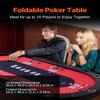 VEVOR 90" Oval Casino Leisure Table: 10 Player, Blackjack Texas Holdem Poker Table with Stainless Steel Cup Holders and Padded Rails, Portable Folding Card Board Game Table view 2