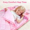 iPlay, iLearn Kid Sleeping Bag, Unicorn Slumber Sack, Toddler Girl Nap Mat, 2 in 1 Pink Animal Cushion Blanket, Happy Travel Sleepover Daycare Preschool Birthday Gift for 3 4 5 6 Year Old Child view 2