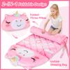 iPlay, iLearn Kid Sleeping Bag, Unicorn Slumber Sack, Toddler Girl Nap Mat, 2 in 1 Pink Animal Cushion Blanket, Happy Travel Sleepover Daycare Preschool Birthday Gift for 3 4 5 6 Year Old Child view 3