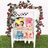 1:12 Mini Dollhouse Garden Scene Rose String Easel Swing Decorative Long Bouquet Yellow Rose Fake Flower Rose Vine Hanging Plant  (Red) view 2