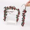 1:12 Mini Dollhouse Garden Scene Rose String Easel Swing Decorative Long Bouquet Yellow Rose Fake Flower Rose Vine Hanging Plant  (Red) view 4