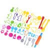 41PCS Dough Tools Set Rich Colors Various Shapes Plastic Dough Tools Kit for Kids Children view 2