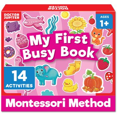 Doctor Jupiter My First Montessori Busy Book for Toddlers 1+ Year Olds | Preschool Learning Activities - Educational Travel Toys | Birthday Gift for Girls Ages 1,2,3