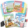 Elfew 2 Pack Reusable Activity Game for Kids Ages 4-8, 8-12,Travel Games Include 56 Different Game,1-2 Players,Toy & Learning Tool for Road Trip Airplane Activity view 1