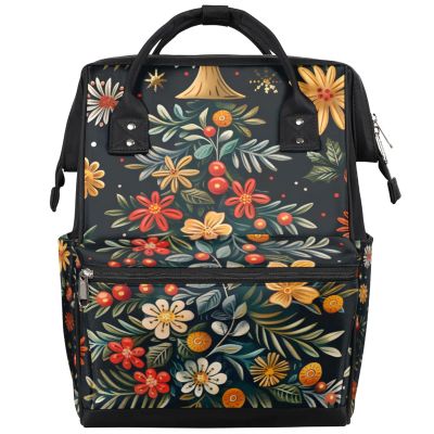 XMNYGJ Diaper Bag Backpack for Women Christmas Tree Nursing Diaper Backpack Waterproof Travel Mommy Daypack Portable Nappy Bags Large Maternity Changing Daycare Purse for Mom Dad