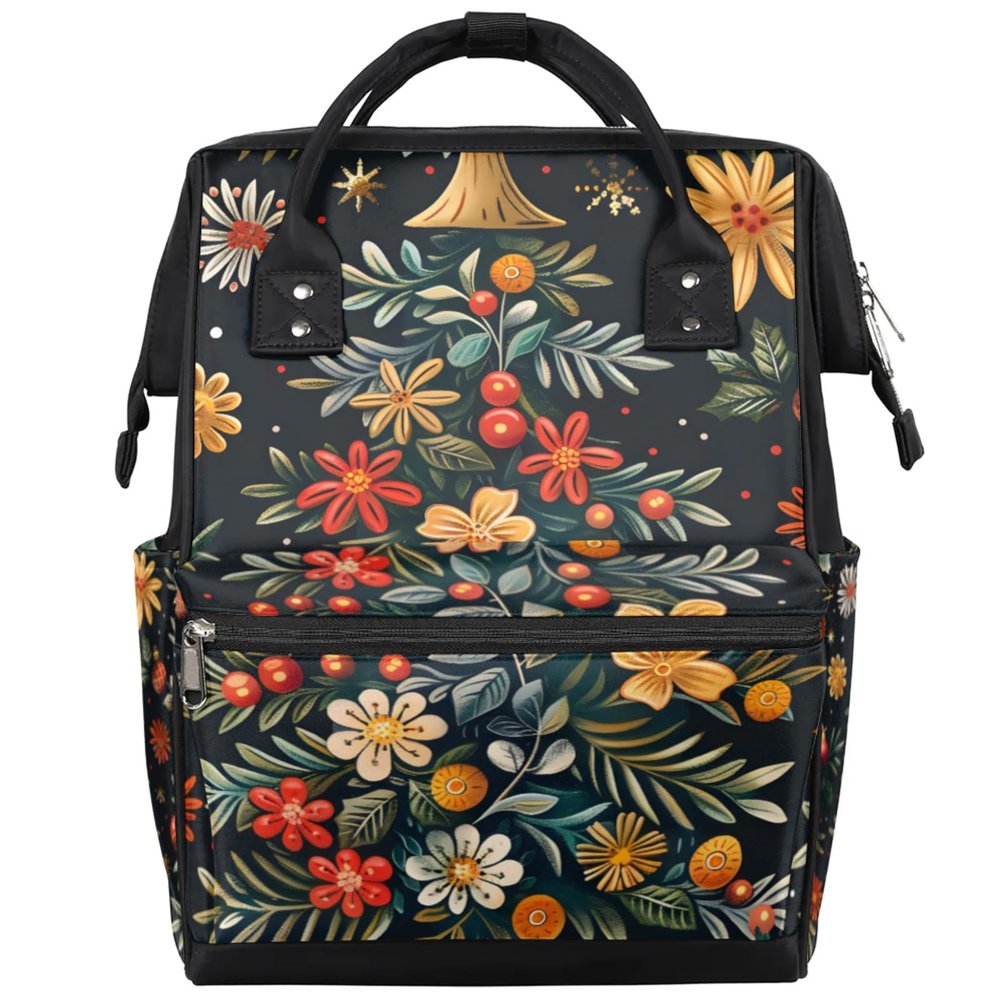 XMNYGJ Diaper Bag Backpack for Women Christmas Tree Nursing Diaper Backpack Waterproof Travel Mommy Daypack Portable Nappy Bags Large Maternity Changing Daycare Purse for Mom Dad