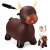 EVERICH TOY Bouncy Bull Hopping Toys, Brown Bouncy Horse Animal Hopper Ride-On, Inflatable Bull Riding Toys for Boys Girls, Birthday Gift for 18 Months 2 3 4 5 6 Years Old Toddler view 1