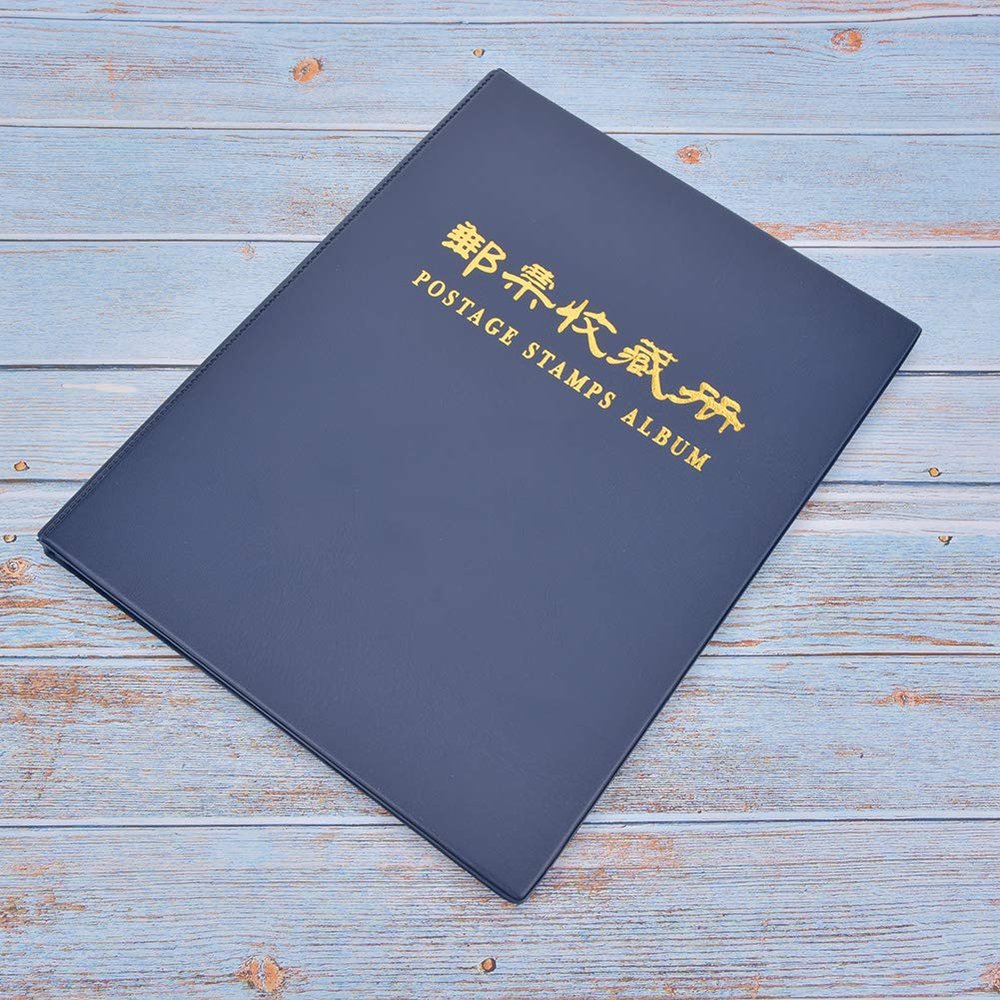 Vintage Philatelic Stamp Album 10 Sheet Collector s Book with Clear PVC Pockets Hardbound Cover