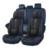 BYXN Car Seat Cover for Nissan Frontier 1998-2026,Driver's Seat Covers,Hard-Wearing Nappa Leather Seat Cover,Non-Slip Leather Seat Covers(Standard 5 Seat/Black&Blue) view 1