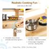[DREAM BUILDING] Mud Kitchen for Kids Outdoor, Toddler Wooden Pretend Play Kitchen Playset with Sink, Cookware, Stove, Chalkboard, Faucet & Storage Shelves for Backyard Garden Toy Gift for Ages 3+ view 4