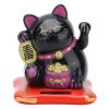Lucky Wealth, Solar Powered Cute Waving Cat Good Luck Wealth Welcoming Home Display Car Decor (Black) view 1