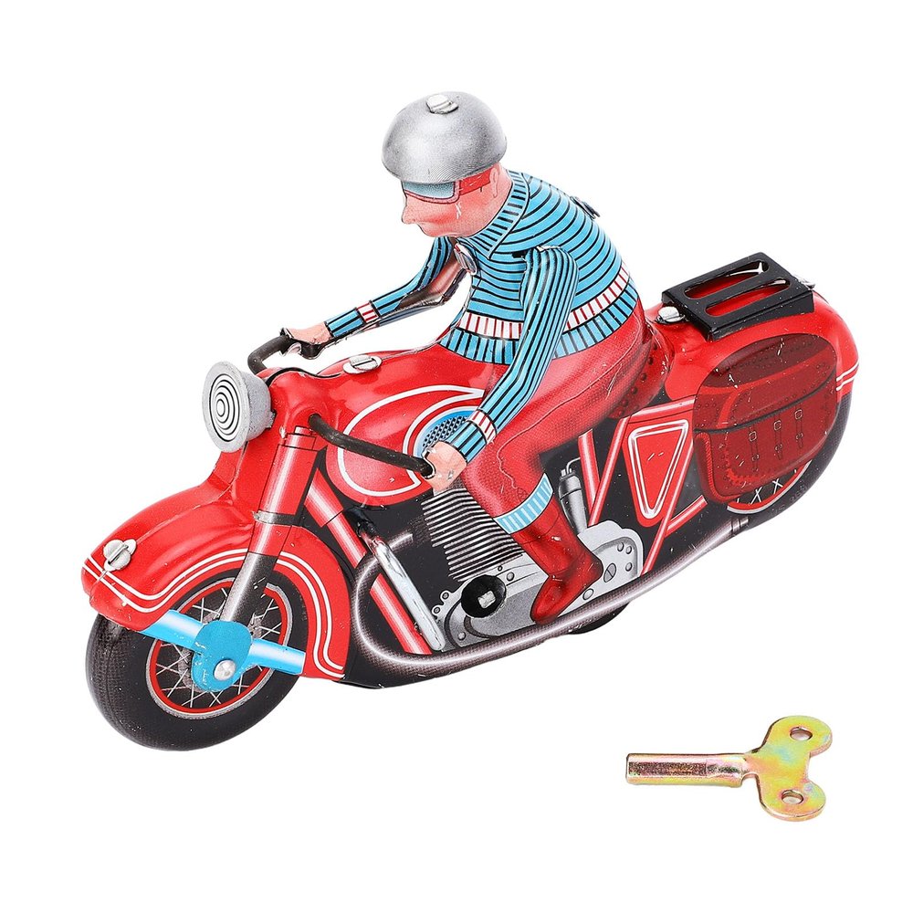 RiToEasysports Clockwork Motorcycle Toy, Retro Wind Up Motorbike Mechanical Iron Toy for Kids Adults Collection
