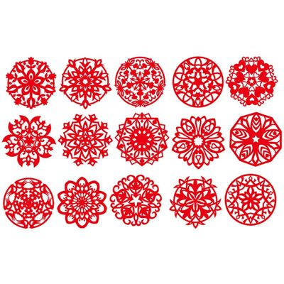 30PCS/70PCS Chinese Paper Cutting Kit, Red Fun Paper Art Crafts Kits for Window Decoration Spring Festival Chinese New Year Celebration Activity, Creative Handmade Paper-Cut
