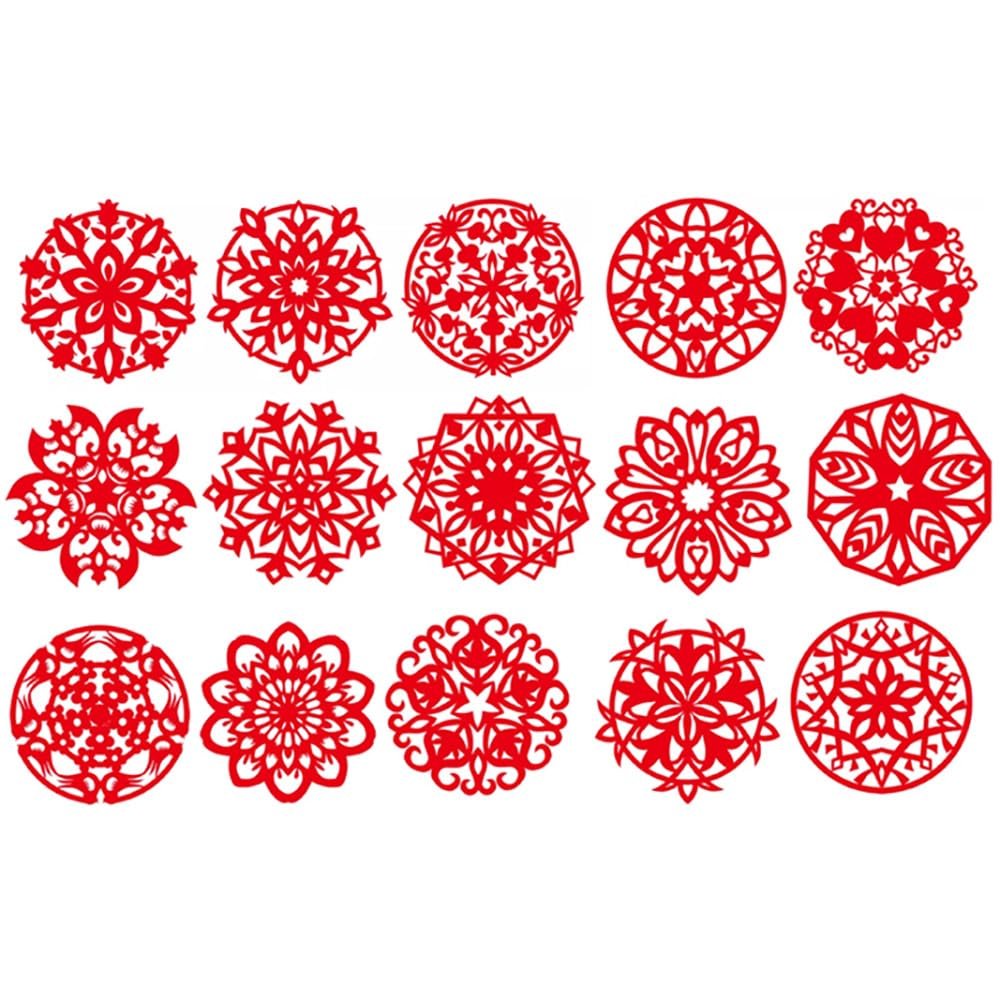 30PCS/70PCS Chinese Paper Cutting Kit, Red Fun Paper Art Crafts Kits for Window Decoration Spring Festival Chinese New Year Celebration Activity, Creative Handmade Paper-Cut