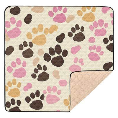 Kigai Colorful Dog Paws Baby Play Mat for Floor and Playpen 50x50 inch Non-Slip Baby Activity Playmat Waterproof Foldable Crawling Mat for Infants Toddlers