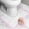25 Pack Disposable Toilet Mats, 23.6" x 23.6" Absorbent Toilet Floor Protector from Urine Disposable Toilet Floor Mat U-Shape Toilet Training Mat Commode Mat for Children Adults(Pink) view 4