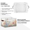 STAYTOP Watercolor Wildflowers Rectangle Storage Basket Collapsible Storage Bins Waterproof Laundry Basket with Handle,Used for Home Closets, Offices, Bedrooms 1PCS view 2