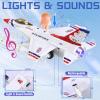 Crelloci Diecast Metal Alloy Fighter Jet Military Airplane Toy with Mist Spray, Lights & Sounds, Pull Back Function Army Air Force Aircraft for Kids, Toddlers Ages 3+, Gift for Boys Girls (White) view 2