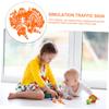 BRIGHTFUFU 40pcs Mini Traffic Sign Decorations Roadblock Signs for Educational Teaching for Traffic Awareness and Playtime Activities view 4