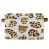 STAYTOP Beautiful Brown Leopard Print Rectangle Storage Basket Collapsible Storage Bins Waterproof Laundry Basket with Handle,Used for Home Closets, Offices, Bedrooms 1PCS view 1