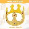 Apausvcm Gold King Crown for Kids Birthday - Sparkling Rhinestone Party Crown with Adjustable Strap, Soft Fabric Hat for Boys Girls Adults, Premium Birthday Party Supplies & Photo Props for Halloween view 2