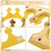 Apausvcm Gold King Crown for Kids Birthday - Sparkling Rhinestone Party Crown with Adjustable Strap, Soft Fabric Hat for Boys Girls Adults, Premium Birthday Party Supplies & Photo Props for Halloween view 3