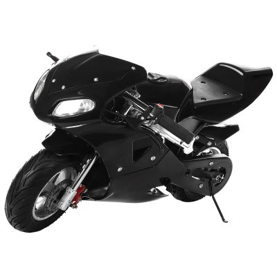 YOXIER Pocket Bike,2-Stroke 49cc Kids Dirt Bike,1.25L Gas Tank Mini Motorcycle Strong Power 170 lbs Mini Bike Motorcycle,High Brightness Dual Headlights Rubber Handlebar for Over 8 Years Old Black