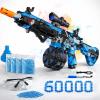 Electric Gel Ball Blaster, High Speed Automatic Splatter Ball Blaster with 60000+ and Goggles, JIFTOK Rechargeable Splatter Ball Toys for Outdoor Activities Shooting Game Party Favors-Blue Black view 1